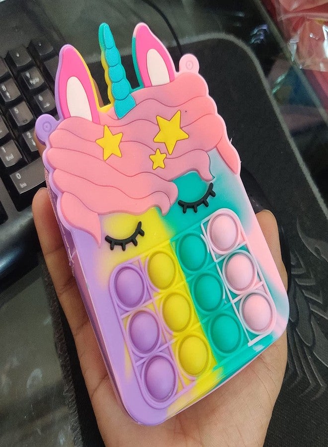 Flywind Crossbody Bag for Kids, Pop It Bag for Girls, Pop It Fidget Toy Shoulder Bag Fidget Purse for Kids Stress Relief Toys, Multi Pop It Bag Unicorn Shape Sling Bag - Image 5